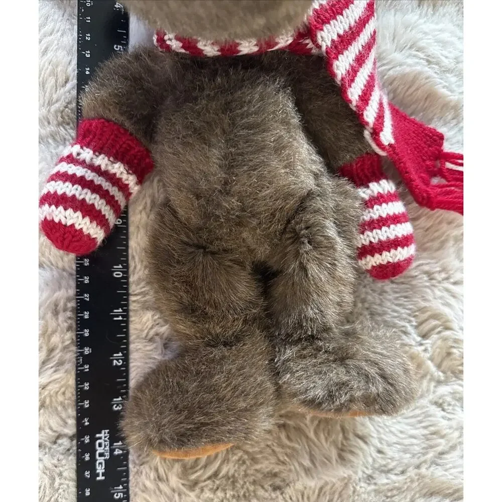 Boyds Collection Christmas Moose Plush 15” Knit Hat Scarf Mittens Holiday